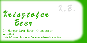 krisztofer beer business card